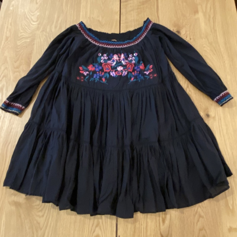 Free People Whimsical Embroidered tunic Women's 2XSmall Coquette